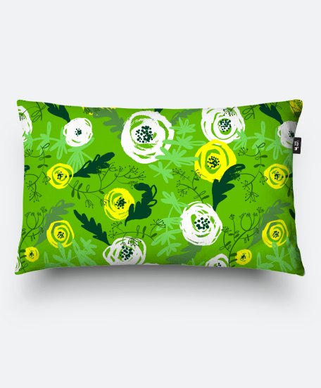 Подушка прямокутна Зеленый цветочный узор