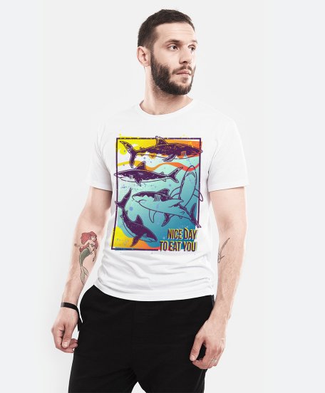 Чоловіча футболка Акулы в море