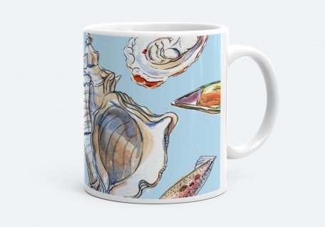 Чашка Shellfish and seafood pattern