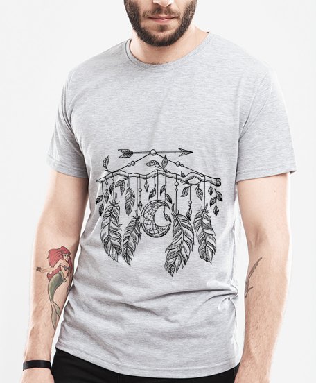 Чоловіча футболка Оберег с месяцем и перьями