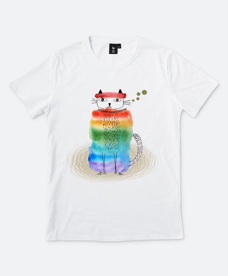 Чоловіча футболка Думающий кот
