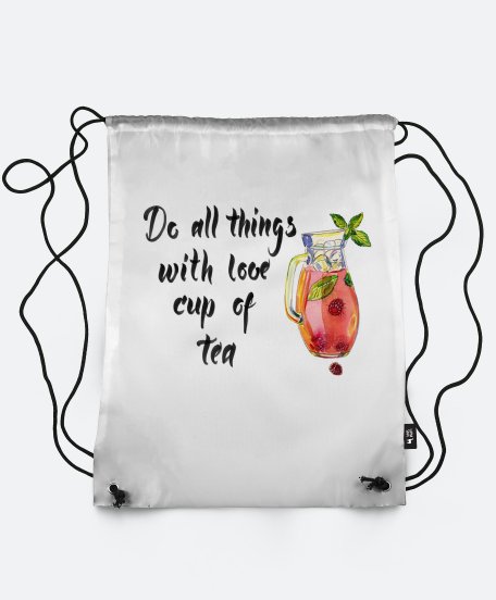 Рюкзак Do all things with love cup of tea