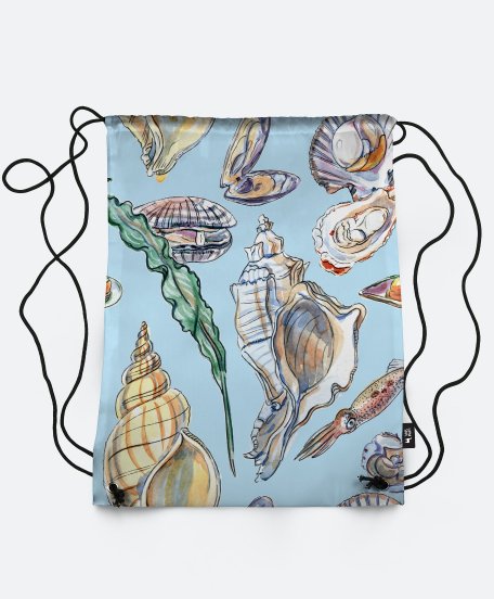 Рюкзак Shellfish and seafood pattern