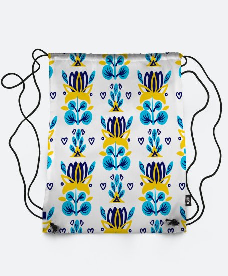 Рюкзак Украинские голубые цветы