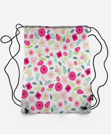 Рюкзак Паттерн с весенними цветочками