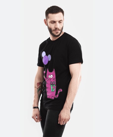 Чоловіча футболка Малиновый кот