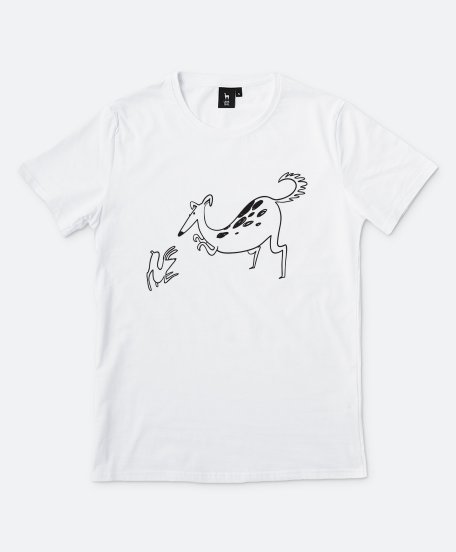 Чоловіча футболка Собака с зайцем