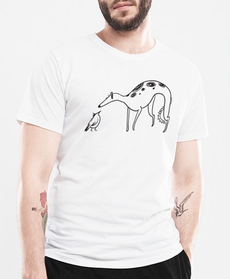 Чоловіча футболка Собака и птичка