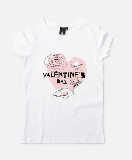 Жіноча футболка Valentine's Day Flamingo