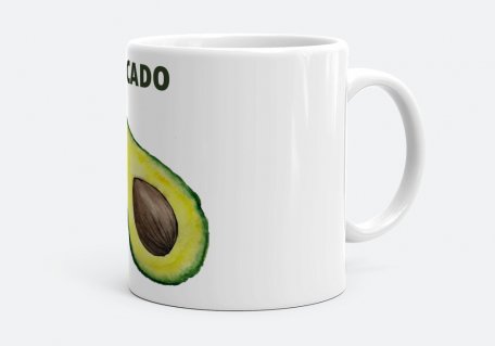 Чашка Авокадо в разрезе на белом фоне