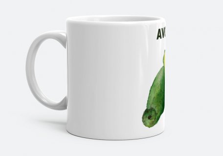 Чашка Авокадо в разрезе на белом фоне