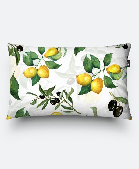 Подушка прямокутна Узор из лимона и оливок