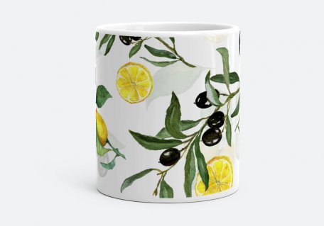 Чашка Узор из лимона и оливок